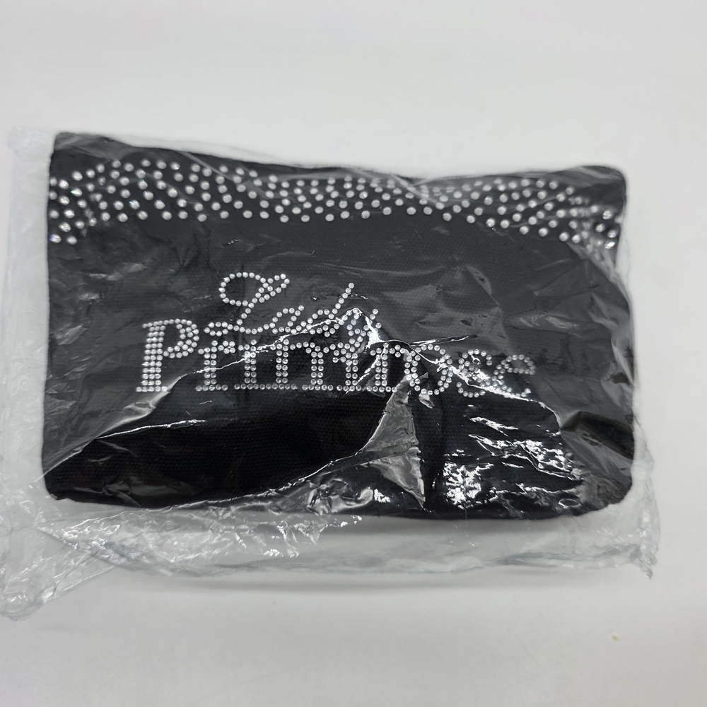 Lady Primrose Royal Extract Travel Bag – Black Cosmetic Pouch with Rhinestone Lo